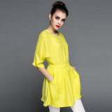 Summer Style One-Piece Dress with Bat Sleeve Design