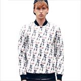 Choker Printed Fastener Jacket for Man's Clothes