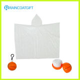 White Clear Disposable PE Rain Poncho Ball