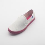 White Slip on PU Canvas Women Leisure Shoes