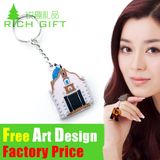 Wholesale Promotion House Shaped Metal PVC Custom House Keyring