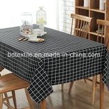 White and Black Checks Table Cloth for Home Textile