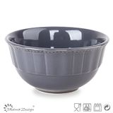 Solid Shiny Grey Ceramic Bowl