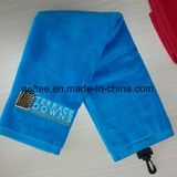 High Quality Velour Golf Towel with Logo Embroidery