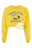 Yellow 100% Cotton Cutomized Distressed Cheer Sweatshirts