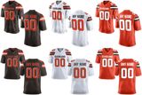 Cleveland Game White Black Orange Team Color Football Jerseys