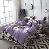 Home Textile Purple Polyester Flannel Fleece Chinese Bedding Set