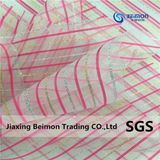 100% Polyester Red/ Silver and Gold Yarn Organza Fabric for Children's Dress