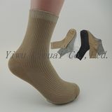 Double Cylinder Plain Colour High Quality Unisex Ladies Crew Socks