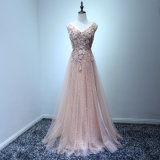 Pink Sequin Lace High Quality Evening Dress