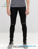 Black Stretch Denim Skinny Men Jeans