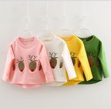 New 2015 Girl Spring Fashion Long Sleeve Cartoon T Shirts