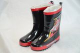 2018 Boy's Winter Fur Lining Rubber Rainboots Black Children Car Half Boots