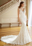 V-Neck Bridal Gowns Full Lace Mermaid Beach Garden Traveling Dress P217205