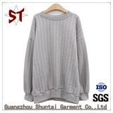 Ladies New Simple Striped Round Collar Hooded