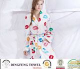 New Fashion Women's Printed Coral Fleece Bathrobe Df-8838