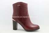 Europe Trendy Comfort High Heels Leather Women Boots