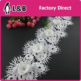 Free Sample Decorative White Poly New Shabby Flower Trim for Clothing