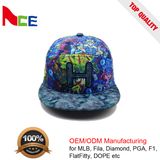 100% Wool Material and Flat Brim Type Tie-Dye 5 Panel Flexfit Cap