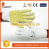 Ddsafety 2017 Hot Selling Knitted Cotton Gloves with Yellow PVC