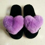 Fashion Rubber Plastic Sandal Faux Fur Rabbit Slipper