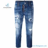 2017 Distressed Women Jeans Fancy Washed Denim