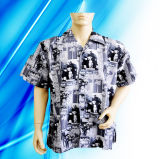 100% Polyester Man's Short Sleeve Camp Shirt
