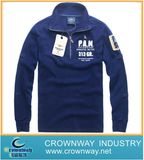 Men Autumn Embroidered Cotton Sweater with Metal Zip