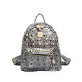 Fashion Designer Women Rivet Bag Leather Backpacks for Ladies