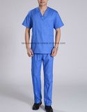 Short Sleeve Cotton Split Type Scrub Suit for Surgery