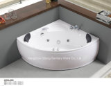 Fashionable Corner Air Jet Bathtub with Apron for Two Person