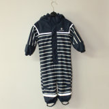 Blue PU Stripe Conjoined Raincoat/Overall for Children
