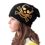 Fashion Skull Printed Cotton Knitted Winter Warm Sports Hat (YKY3132)