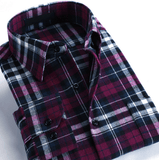 Men Flannel Plaid Long Sleeve Shirt