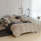 Plaid Design Polyester Microfiber Printed Brushed Flannel Bedding Sets