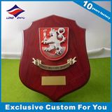 Wooden Trophy 3D Lion/Dragon Logo with Enamel Wood Shield Plaque