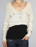 Women Fashion Winter Wool Cashmere Cardigan with Warming (12AW-136)