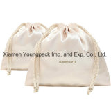 Fashion Custom Printed High Quality Luxury off White Satin Drawstring Jewelry Bag