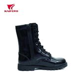 Shining Leather Military Boot with Zipper