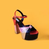 Women Colorful High Heel Strappy Wedges Sandals for Lady