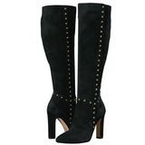 Winter Women Thigh High Leather Long Boot Flat Heel Boot