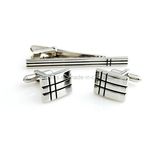 Enamel Cuff Links and Tie Bar