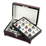 Wooden 30-Pair Cufflink Storage Case