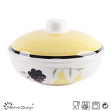 1000cc Ceramic Handpainted Soup Pot with Lid