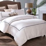 200thread Count Plain White Cotton Embroidery Bedsheets & Pillowcases