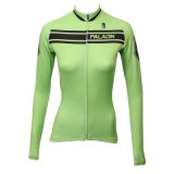 Simple Designed Green Women's Long Sleeve Cycling Jerseys Breathable Quick Drying
