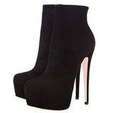 Womens Sexy High Heel Bootie - Stiletto Faux Suede Pointed Toe Bootie