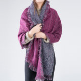 Women's 210*70cm Acrylic Reversible Cashmere Like Winter Warm Thick Knitted Woven Shawl Scarf (SP260)