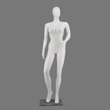 Glossy White Plastic Big Breast Female Mannequin