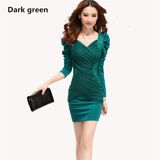 Plus Size Women Long Sleeve Slimming Embroidered Free Prom Dress